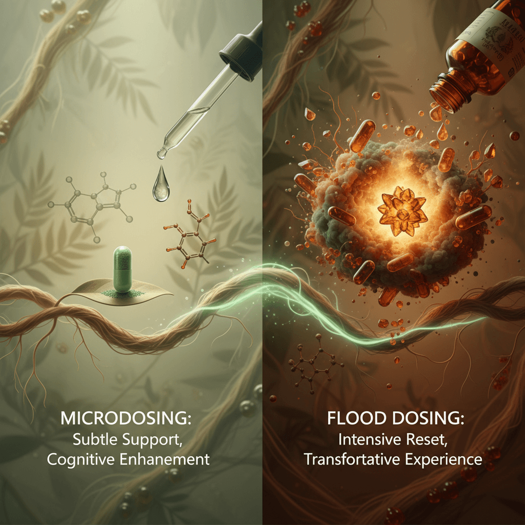 ibogaine microdosing vs flood dose