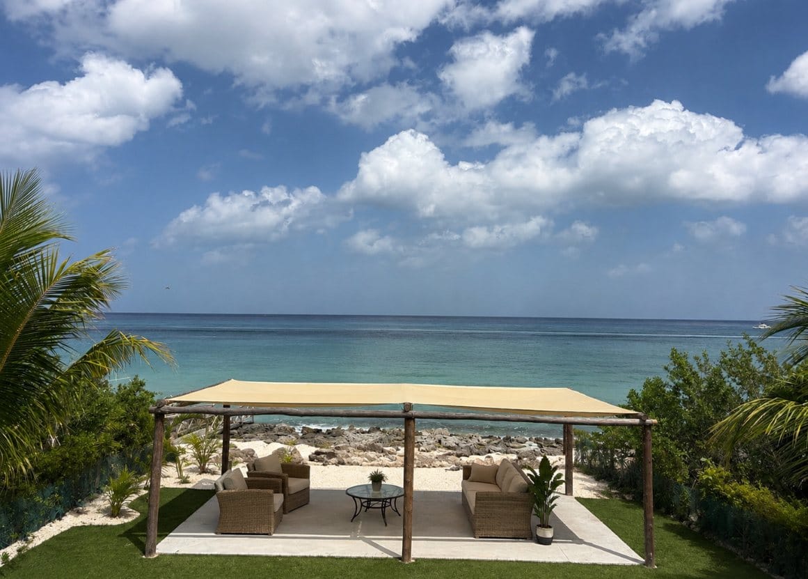 Beachfront deck at Iboga Wellness Institute Ocean Sanctuary in Cozumel