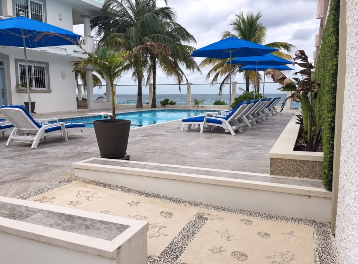 Pool and villas at Ocean Sanctuary in Cozumel