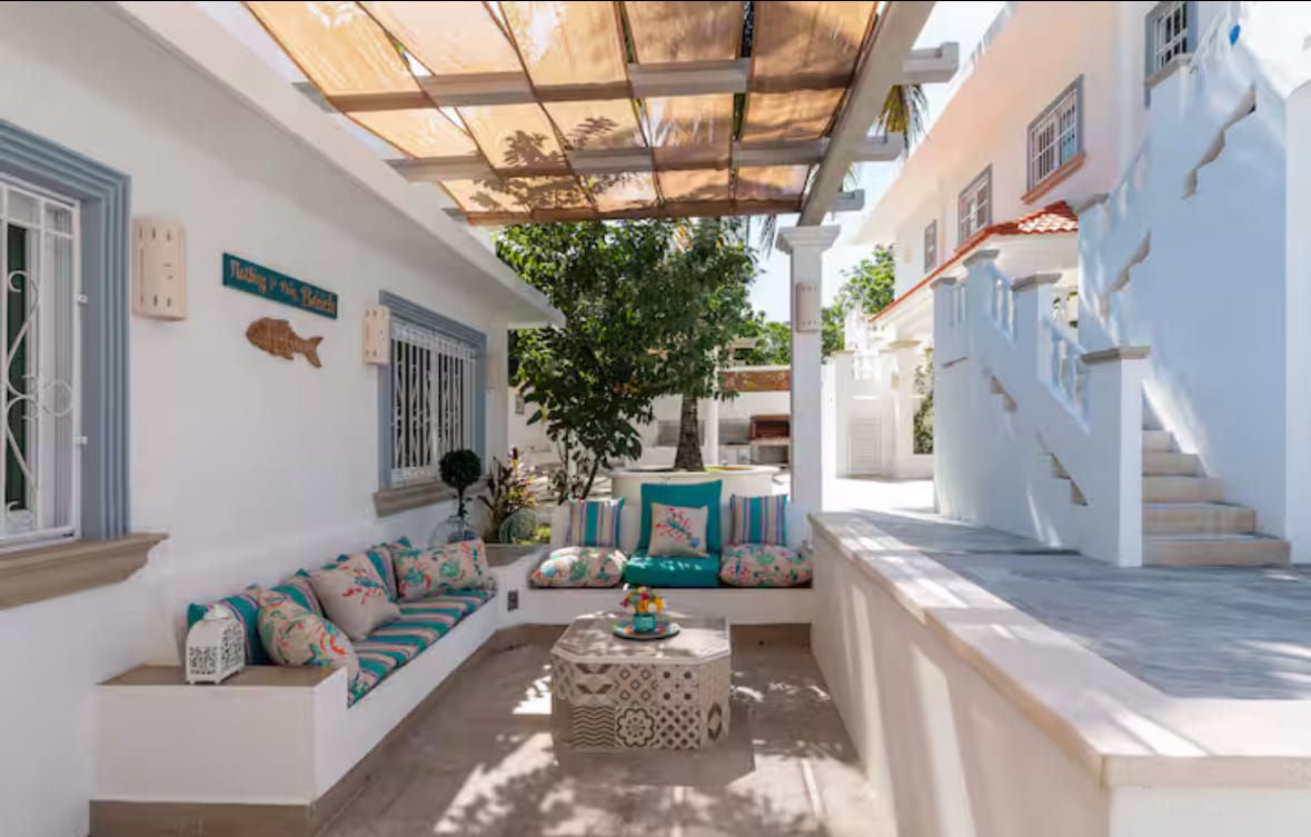 Private courtyard at Ocean Sanctuary in Cozumel
